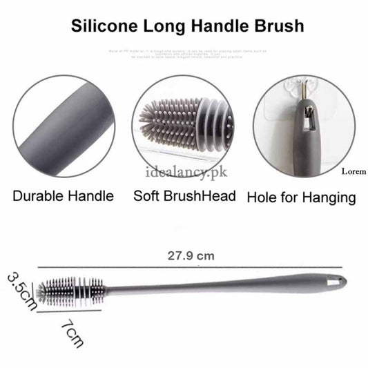 Long Handle Silicone Bottle Cleaning Brush | Water Bottle & Mug Cleaner