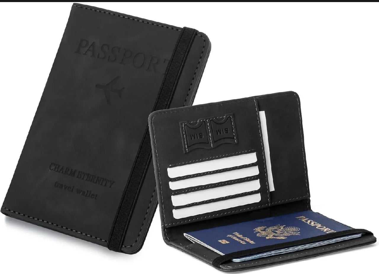 PU Leather Passport Holder | Waterproof Travel Card Wallet Organizer