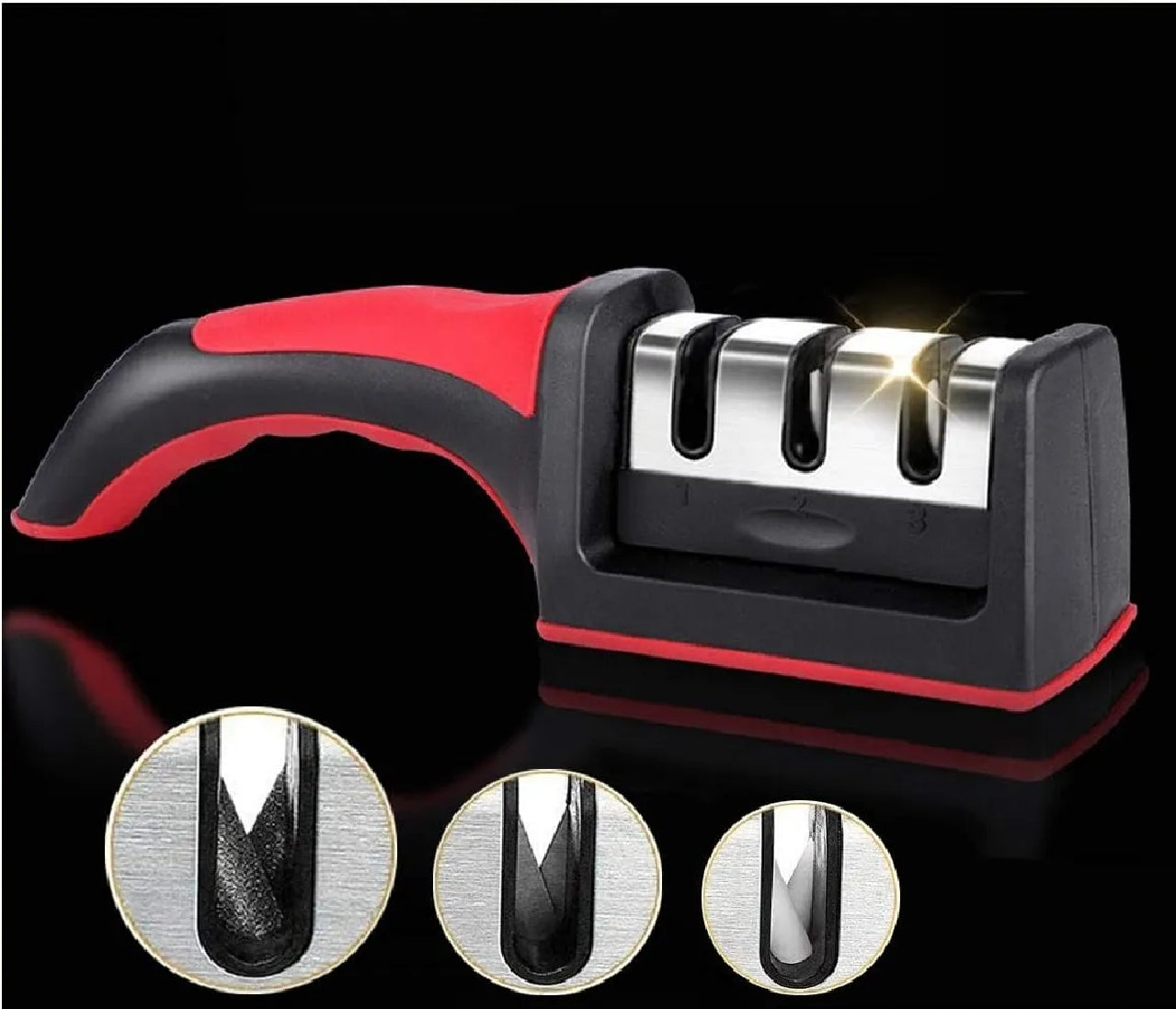 3-in-1 Manual Knife Sharpener | Adjustable Multi-Function Tool