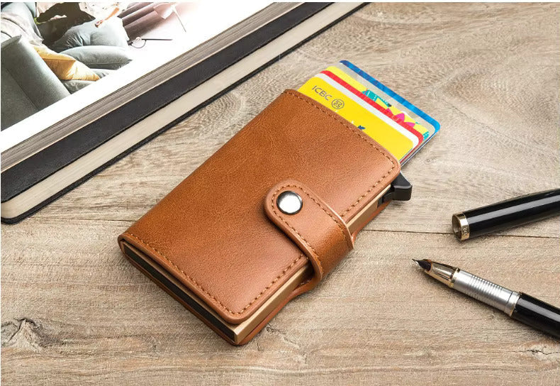 RFID Cardholder Wallet – Premium PU Leather (With Strap / Classic Slim)