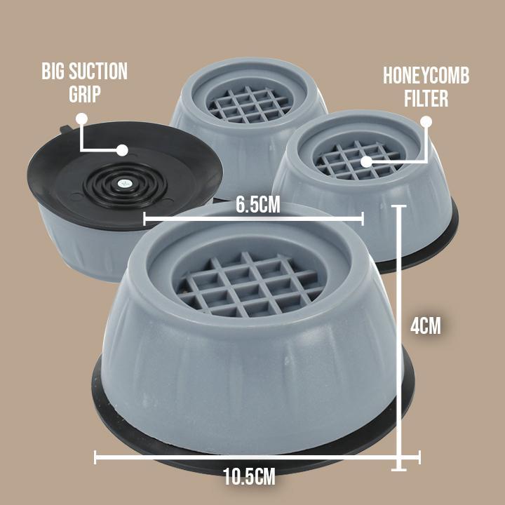 4 Packs - Anti-Vibration Washing Machine Feet Pads