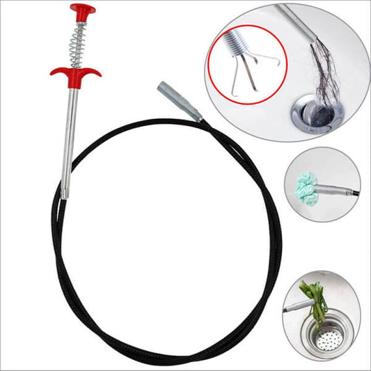 Stainless Steel Drain Cleaner Spring | Flexible Pipe Clog Remover