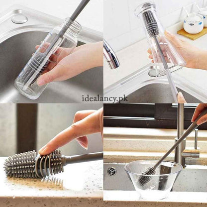 Long Handle Silicone Bottle Cleaning Brush | Water Bottle & Mug Cleaner