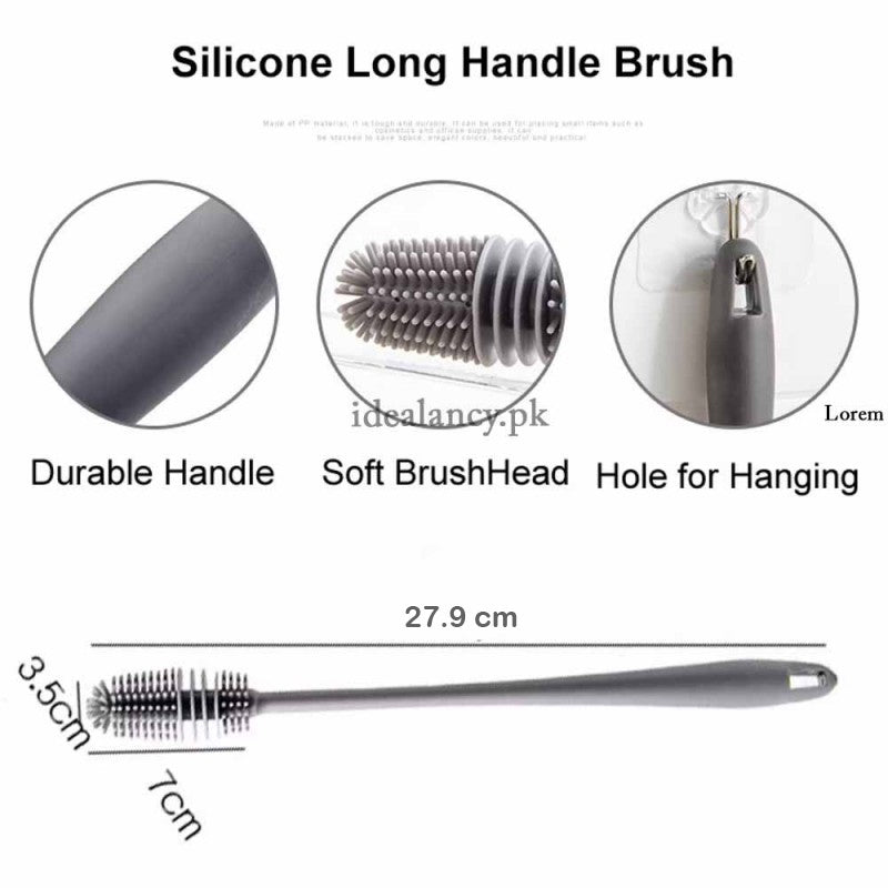 Long Handle Silicone Bottle Cleaning Brush | Water Bottle & Mug Cleaner