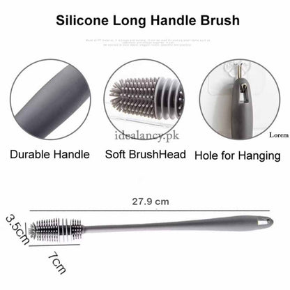 Long Handle Silicone Bottle Cleaning Brush | Water Bottle & Mug Cleaner