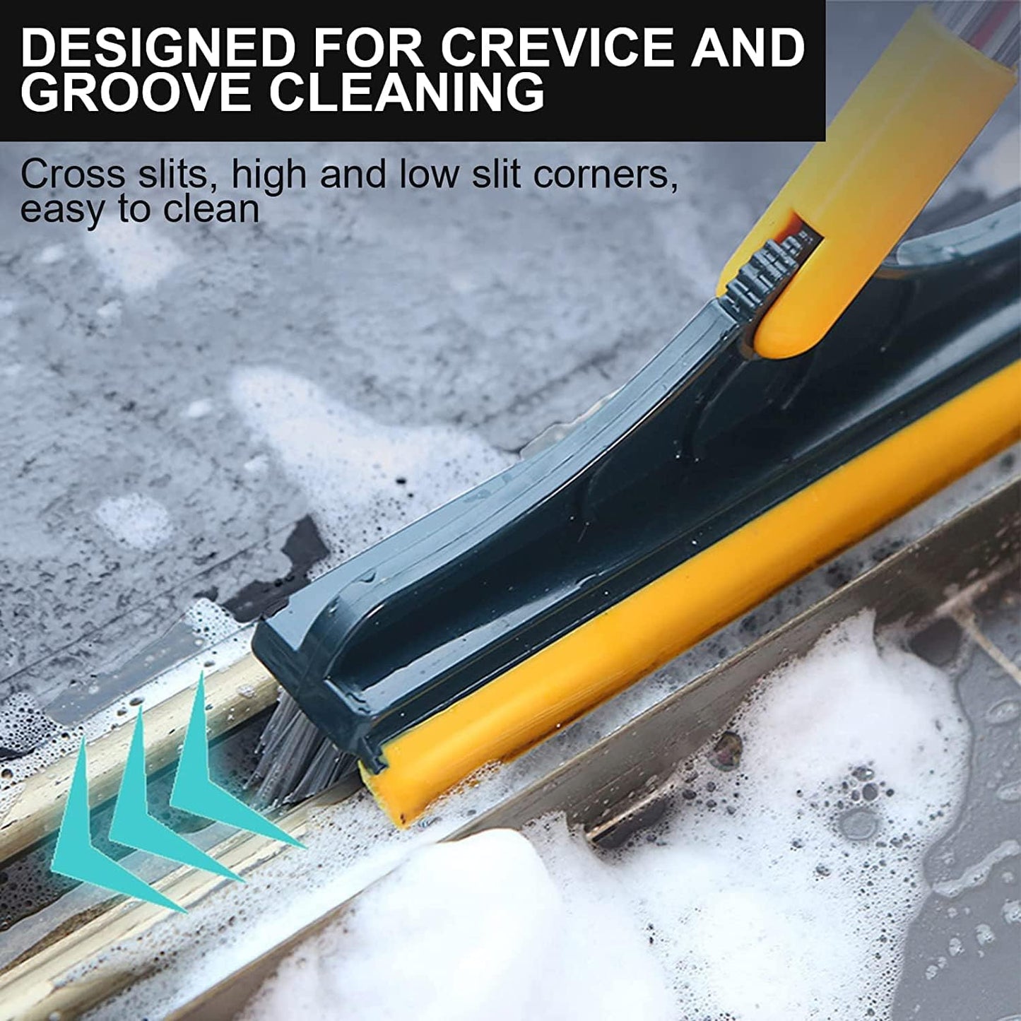 3-in-1 Cleaning Brush with Wiper | Double-Sided Scrubber