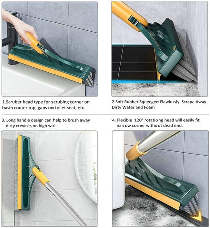 3-in-1 Cleaning Brush with Wiper | Double-Sided Scrubber