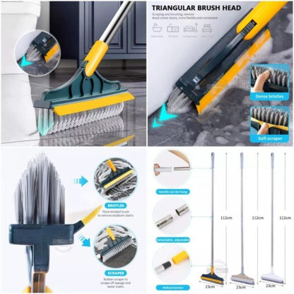 3-in-1 Cleaning Brush with Wiper | Double-Sided Scrubber