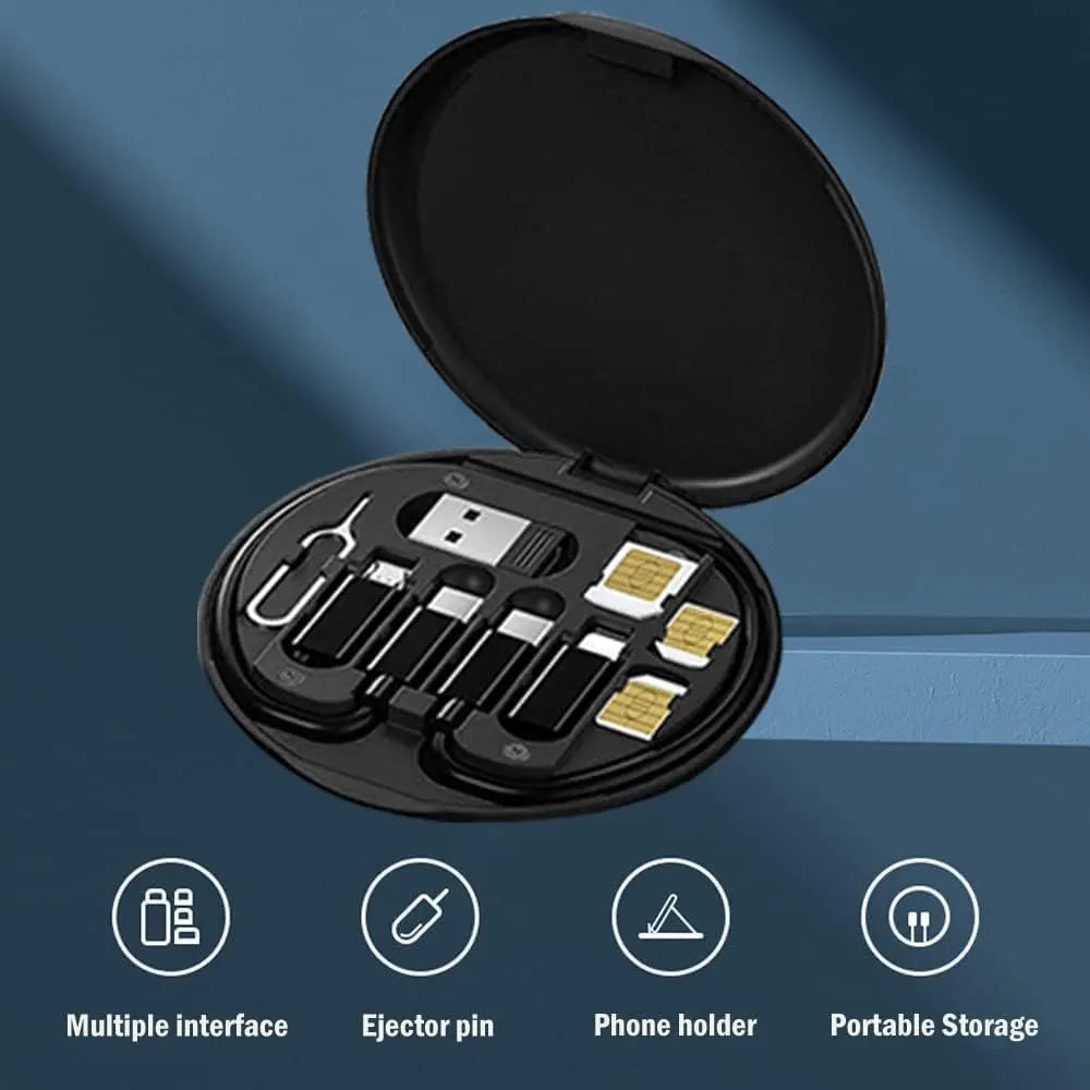 Premium Mobile Charging Cable Set with Multi-Port Storage Box