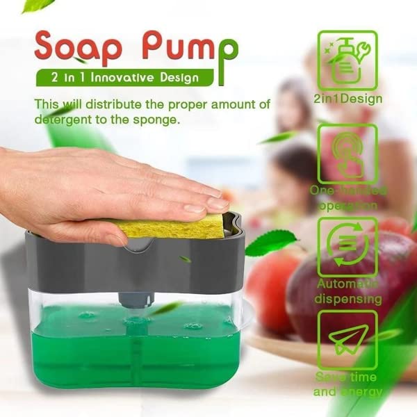 2-in-1 Soap Pump Sponge Caddy