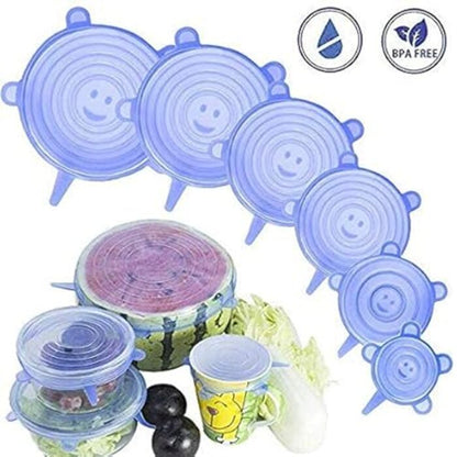 6pcs Silicone Food Covers Set