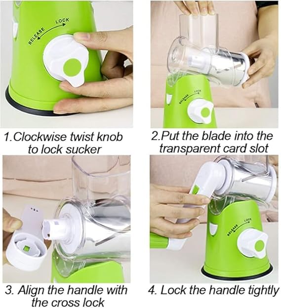 3-in-1 Drum Rotary Vegetable Grater