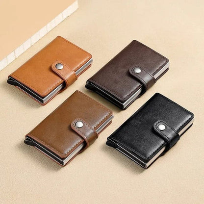 RFID Cardholder Wallet – Premium PU Leather (With Strap / Classic Slim)