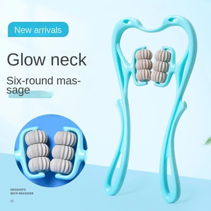 Six-Wheel Neck Massager – Manual Cervical & Spine Roller