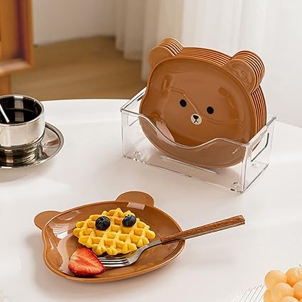 8-Piece Cartoon Bear Plate Set