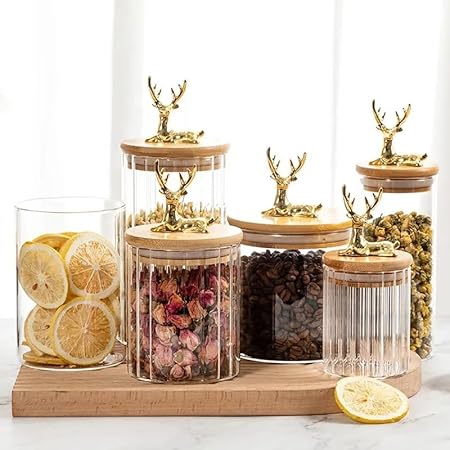 Deer Airtight Glass Storage Jars