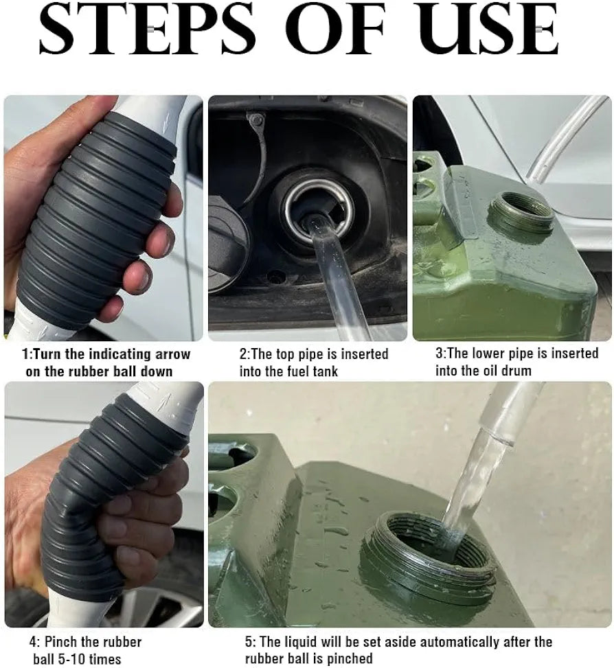 Manual Fuel Transfer Pump Kit | Hose & Steel Clip