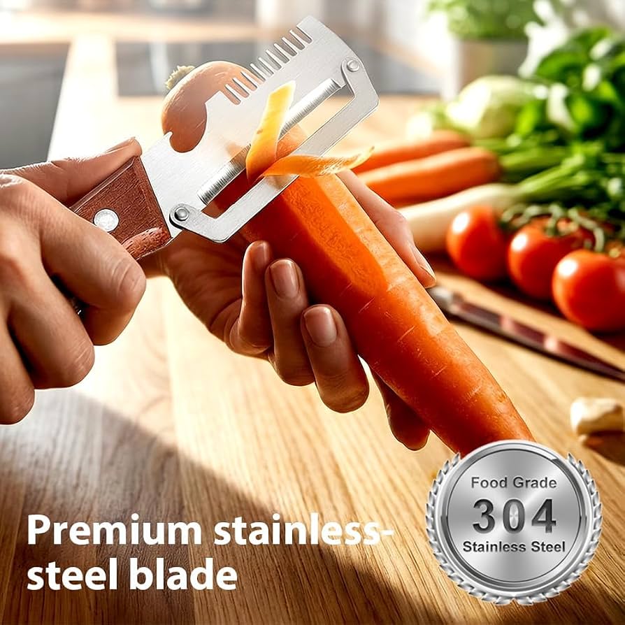 3-in-1 Stainless Steel Vegetable Peeler | Slicer & Bottle Opener