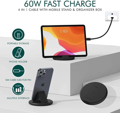 Premium Mobile Charging Cable Set with Multi-Port Storage Box