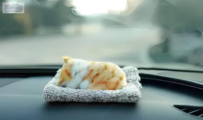 Cute Sleeping Cat Toy | For Car Dashboard & Home Living