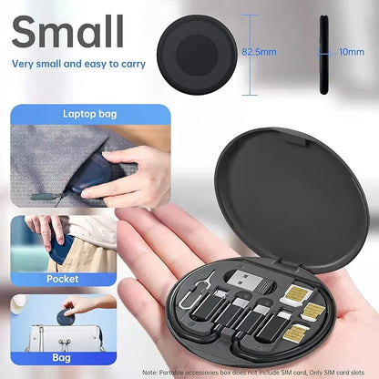 Premium Mobile Charging Cable Set with Multi-Port Storage Box