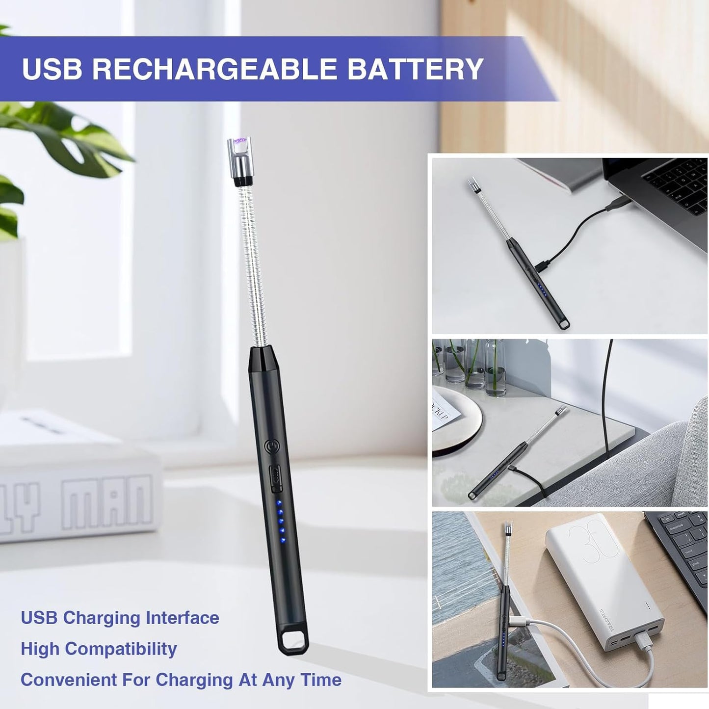 Rechargeable Electric Arc Kitchen Lighter | Long Neck USB Lighter