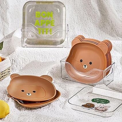 8-Piece Cartoon Bear Plate Set