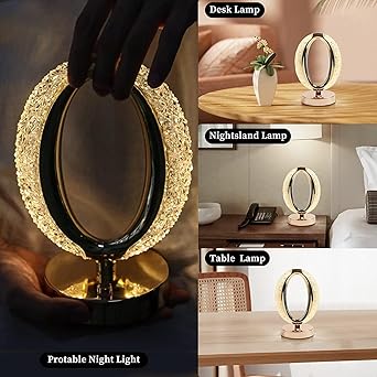 Rose Quartz Crystal Bedside Lamp