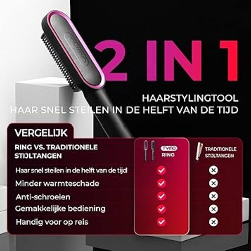 2-in-1 Hair Straightener Brush-909