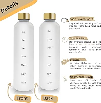 1000ml Motivational Water Bottle