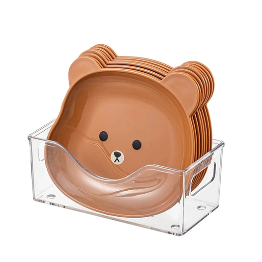 8-Piece Cartoon Bear Plate Set