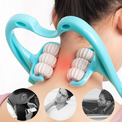 Six-Wheel Neck Massager – Manual Cervical & Spine Roller