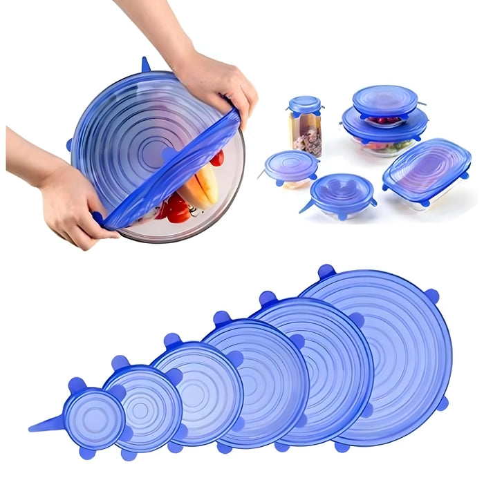 6pcs Silicone Food Covers Set