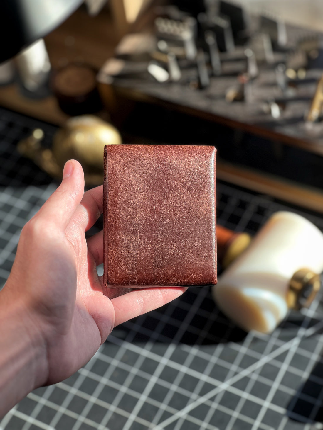 Multifunctional Slim Compact Wallet, Handmade Leather Card Holder