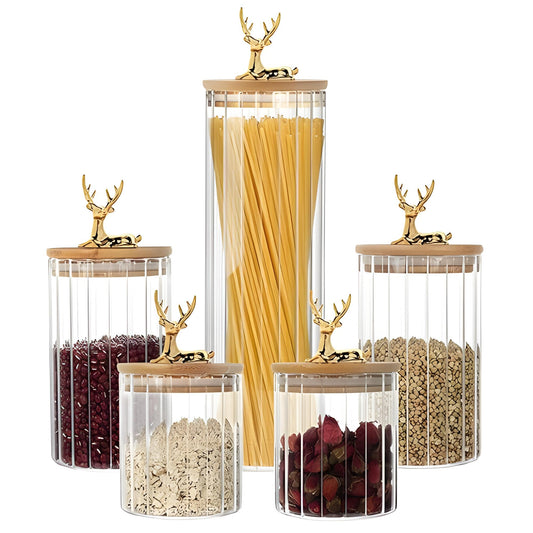 Deer Airtight Glass Storage Jars