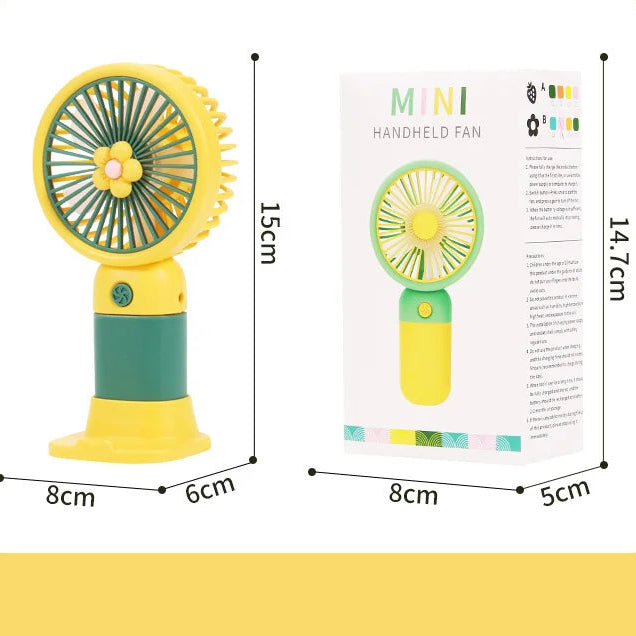1 Pc - Portable USB Rechargeable Flower Handheld Mini Electric Fan