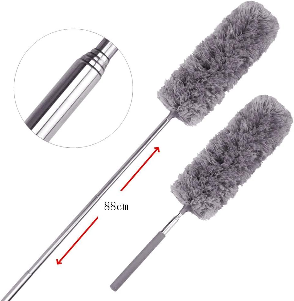 Microfiber Duster with Extension Pole (100 inches) | Bendable Cleaning Brush