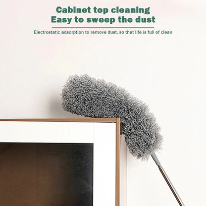 Microfiber Duster with Extension Pole (100 inches) | Bendable Cleaning Brush