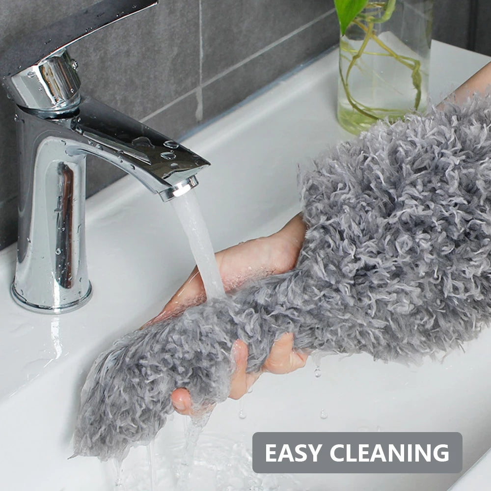 Microfiber Duster with Extension Pole (100 inches) | Bendable Cleaning Brush