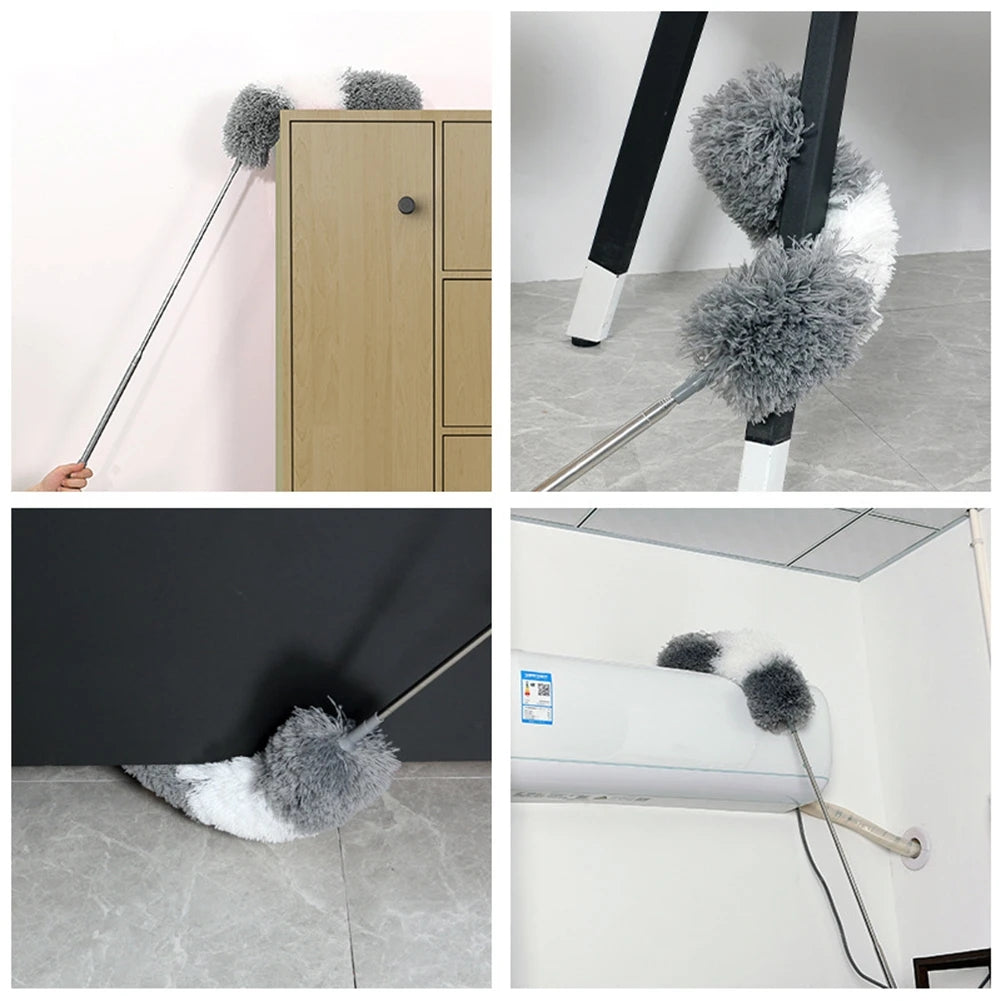 Microfiber Duster with Extension Pole (100 inches) | Bendable Cleaning Brush