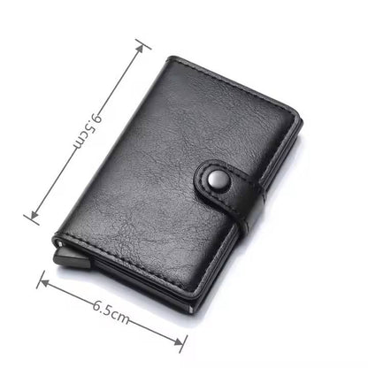 RFID Cardholder Wallet – Premium PU Leather (With Strap / Classic Slim)