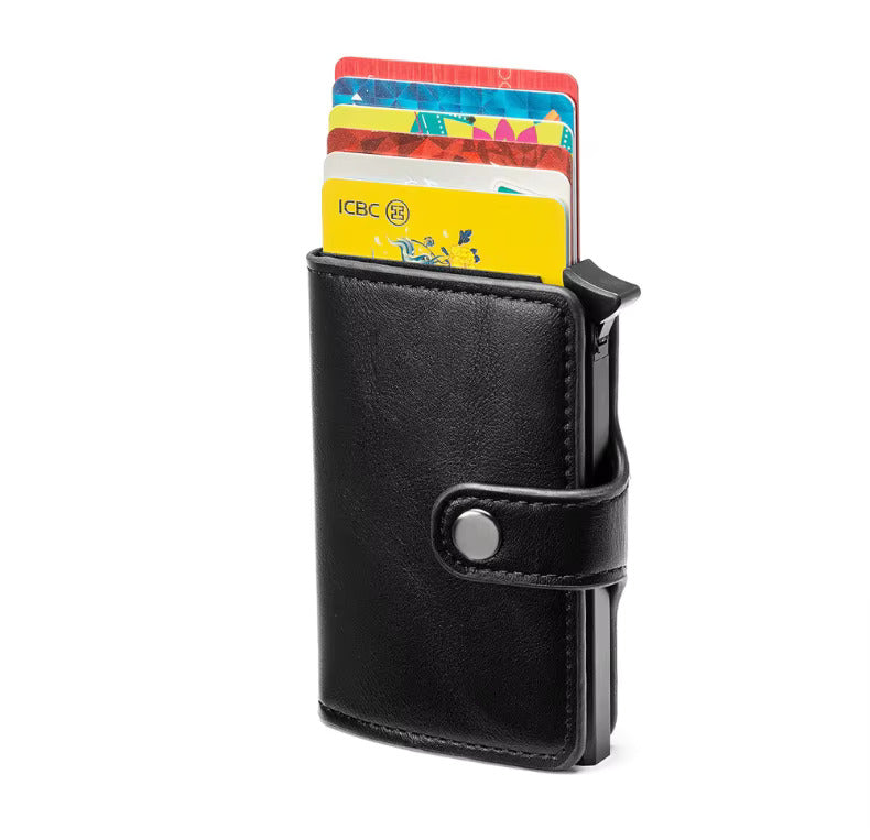 RFID Cardholder Wallet – Premium PU Leather (With Strap / Classic Slim)