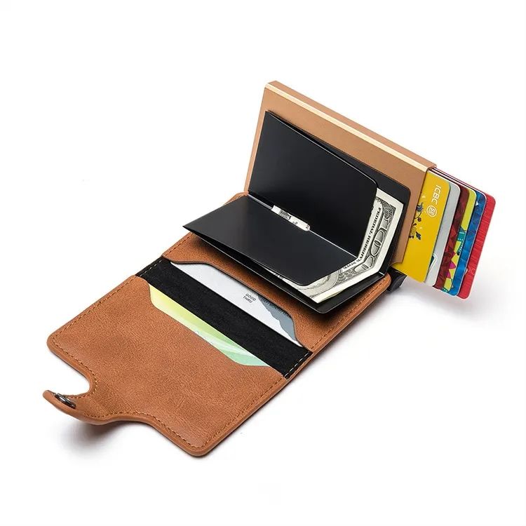 RFID Cardholder Wallet – Premium PU Leather (With Strap / Classic Slim)