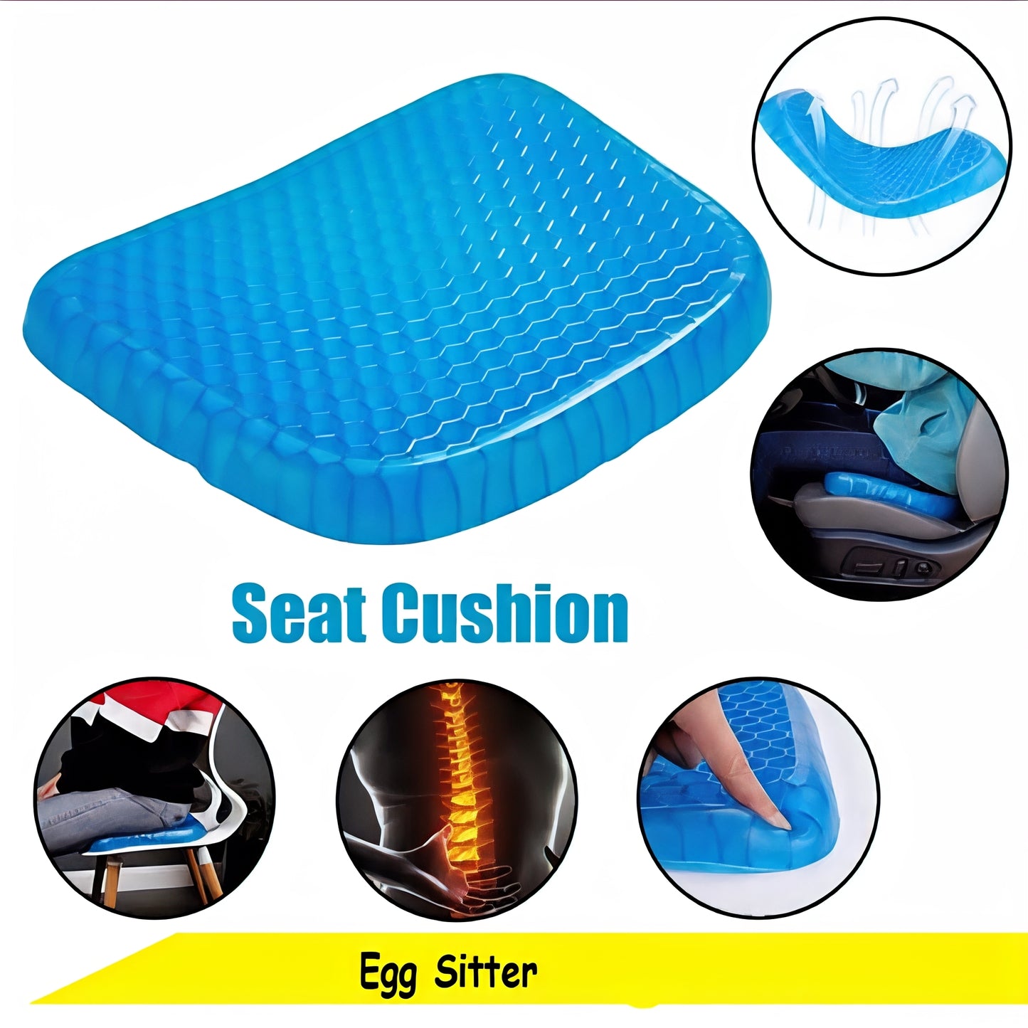 Egg Sitter Gel Cushion for Back Pain Relief Support