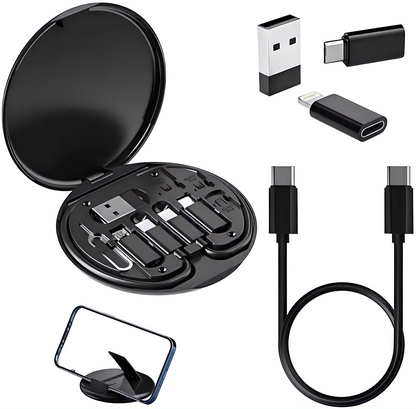 Premium Mobile Charging Cable Set with Multi-Port Storage Box