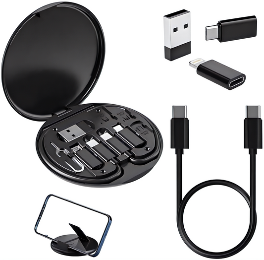 Premium Mobile Charging Cable Set with Multi-Port Storage Box