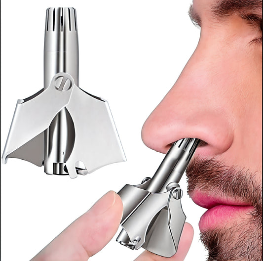 Stainless Steel Nose Hair Trimmer | Manual Portable Grooming Tool