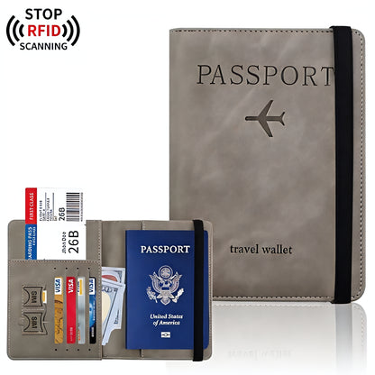 PU Leather Passport Holder | Waterproof Travel Card Wallet Organizer