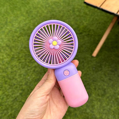 1 Pc - Portable USB Rechargeable Flower Handheld Mini Electric Fan