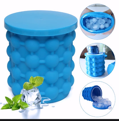 Portable Silicone Ice Cube Maker | Space-Saving Ice Bucket